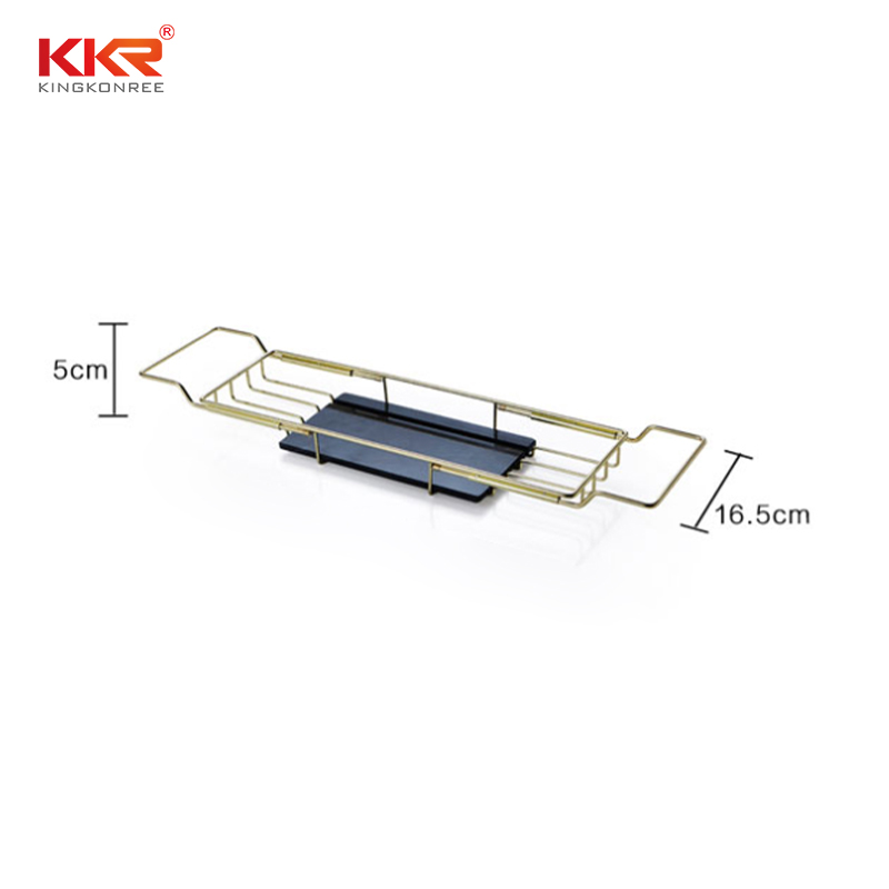 Bathroom Shelf Golden Metal Holder Bathtub Shelves
