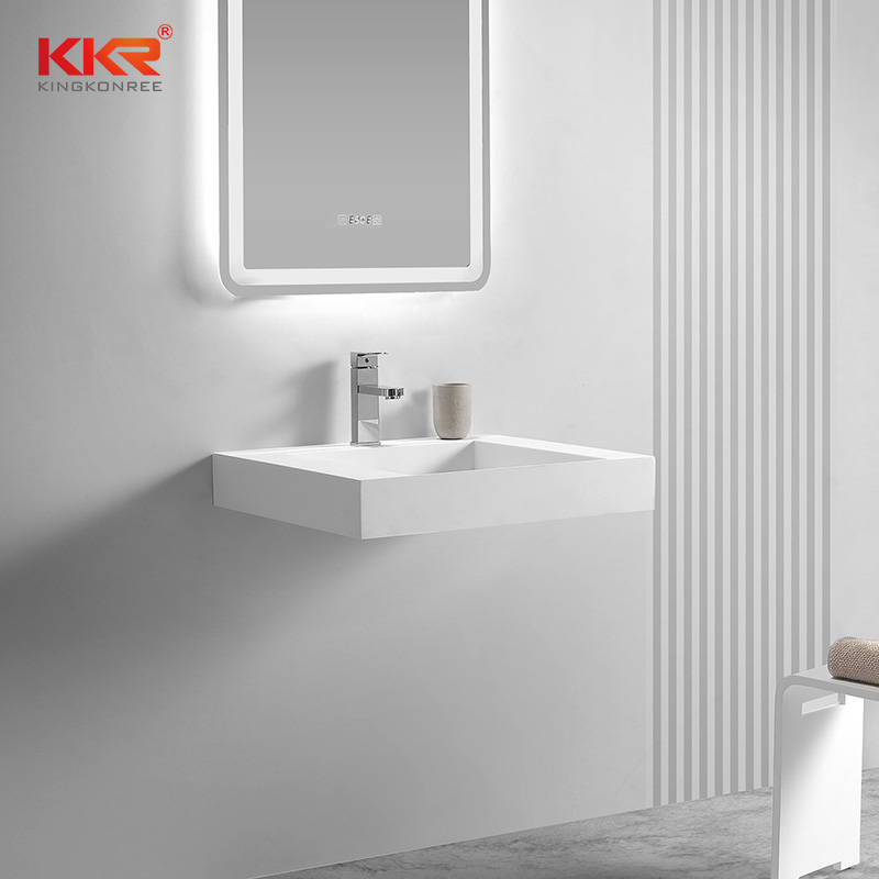 Modern Design Small Slope Solid Surface square Wall Hung Basin
