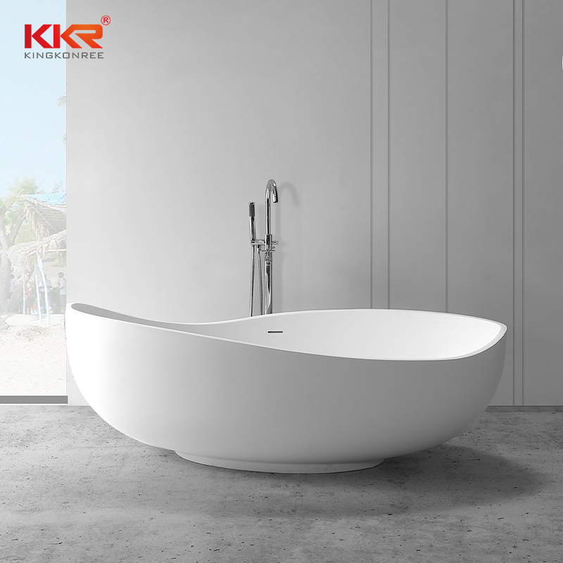 Newly Modern Freestanding White Solid Surface Bathroom Bathtub