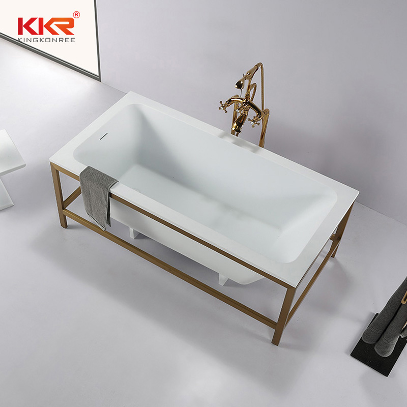 Rectangle Bathtub Resin Stone Acrylic Solid Surface Bathroom Freestanding Bathtubs