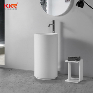 Modern Design Customized Freestanding Artificial Stone Acrylic Solid Surface Pedestal Wash Sink KKR-1598