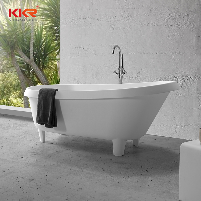 White Solid Surface Retro Bathtub With Clawfoot