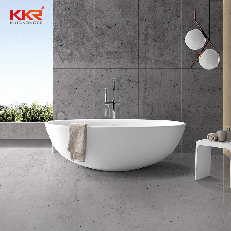New Solid Surface Soaking Freestanding Bathtub