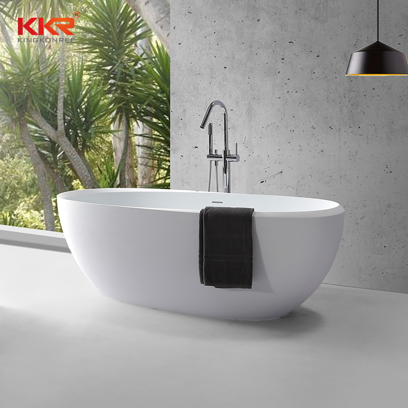 Eco-friendly Oval Design Custom solid surface bathtub