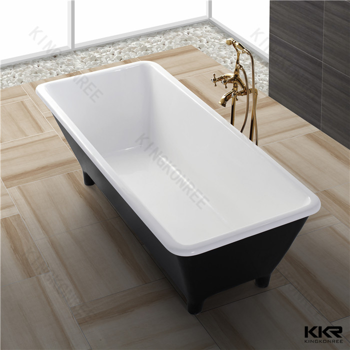 Black solid sdurface bathtub KKR-B031