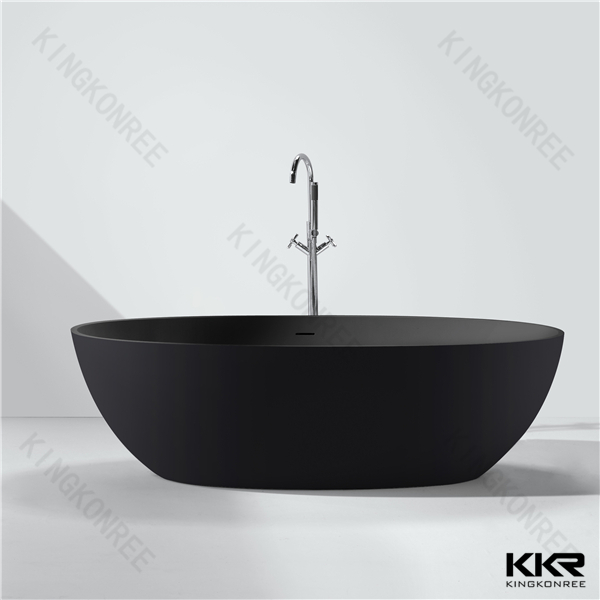 Bathroom black oval bath tub KKR-B003-A Black