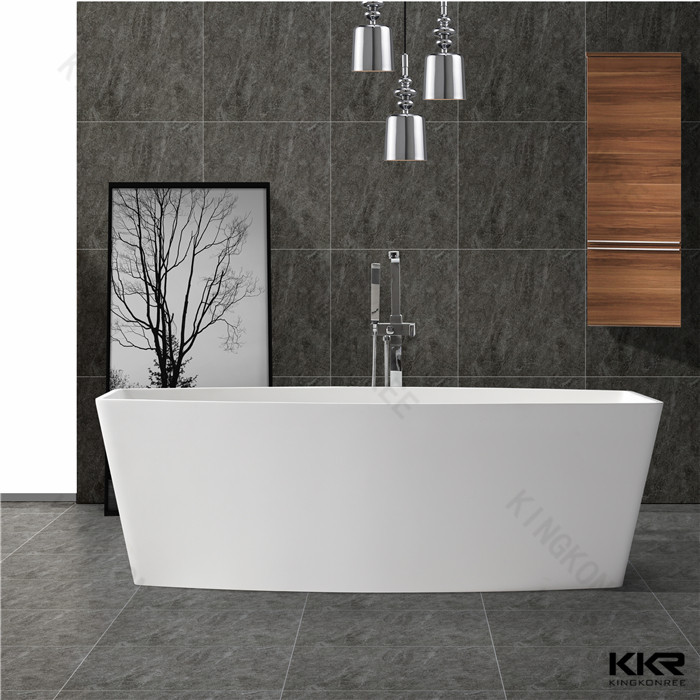 Faux stone solid surface bathtub KKR-B049