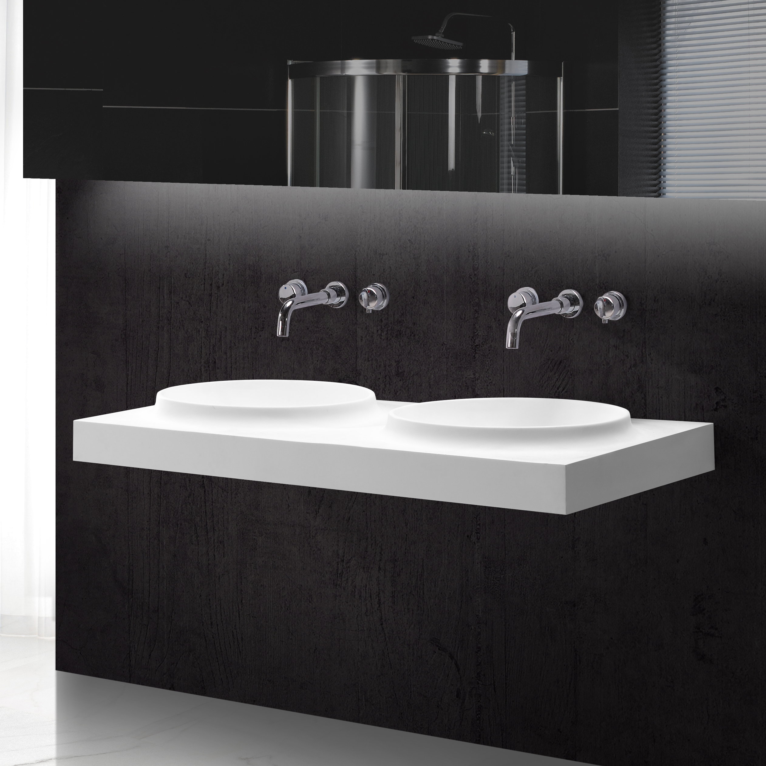 Modern Vanity Counter with Two Bowls KKR-1539