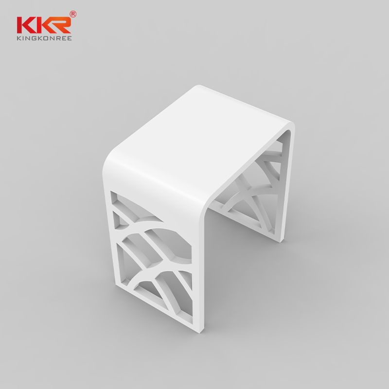 Newly Design White Marble Acrylic Solid Surface Bathroom Stone Stool KKR-Stool - M
